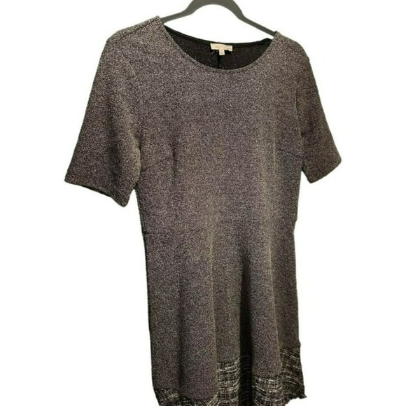 Mystree Ladies Flowy Career Business Sophisticated Gray Scoop Dress SZ Large - Picture 4 of 7